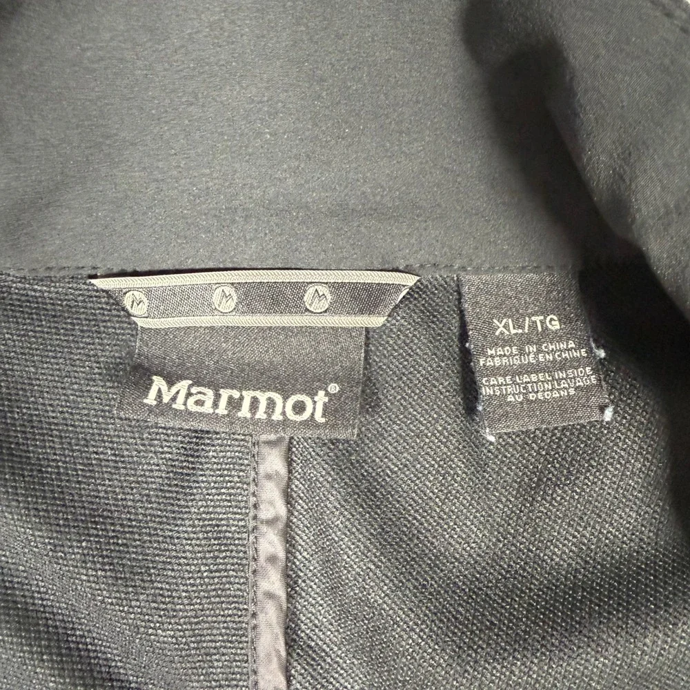 Marmot M3 Softshell Jacket Mens XL Black Gulfstream Logo Full Zip Performance